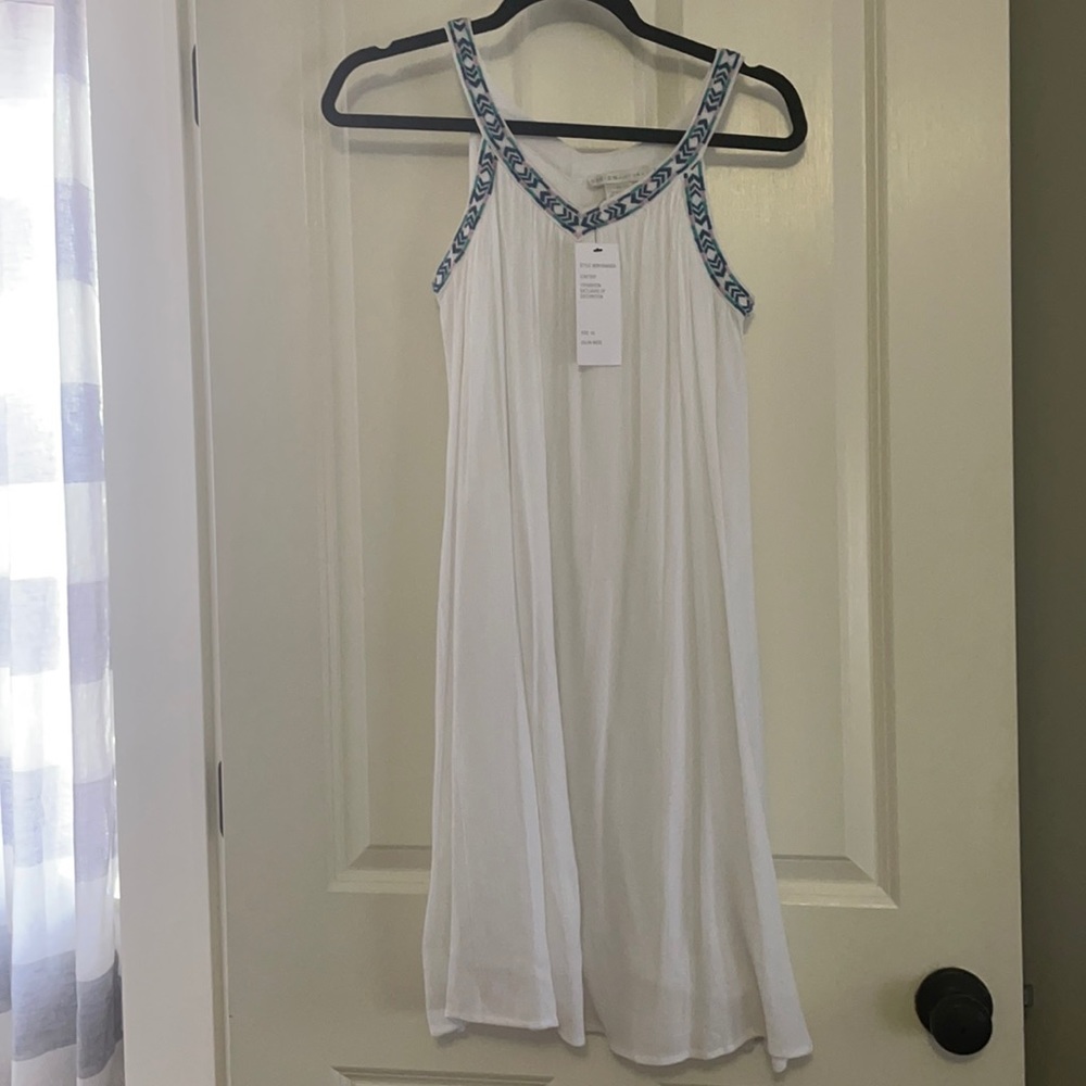 White Dress/ cover up with embroidery Detial